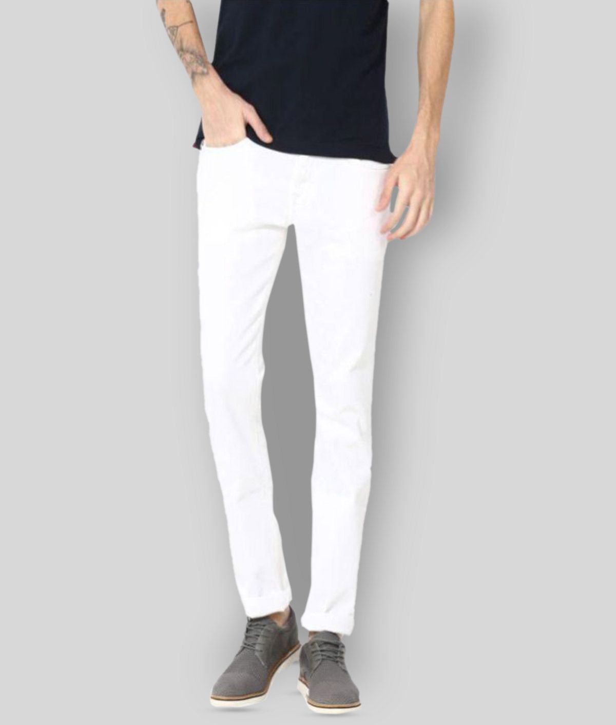     			X20 Jeans - White Cotton Blend Slim Fit Men's Jeans ( Pack of 1 )