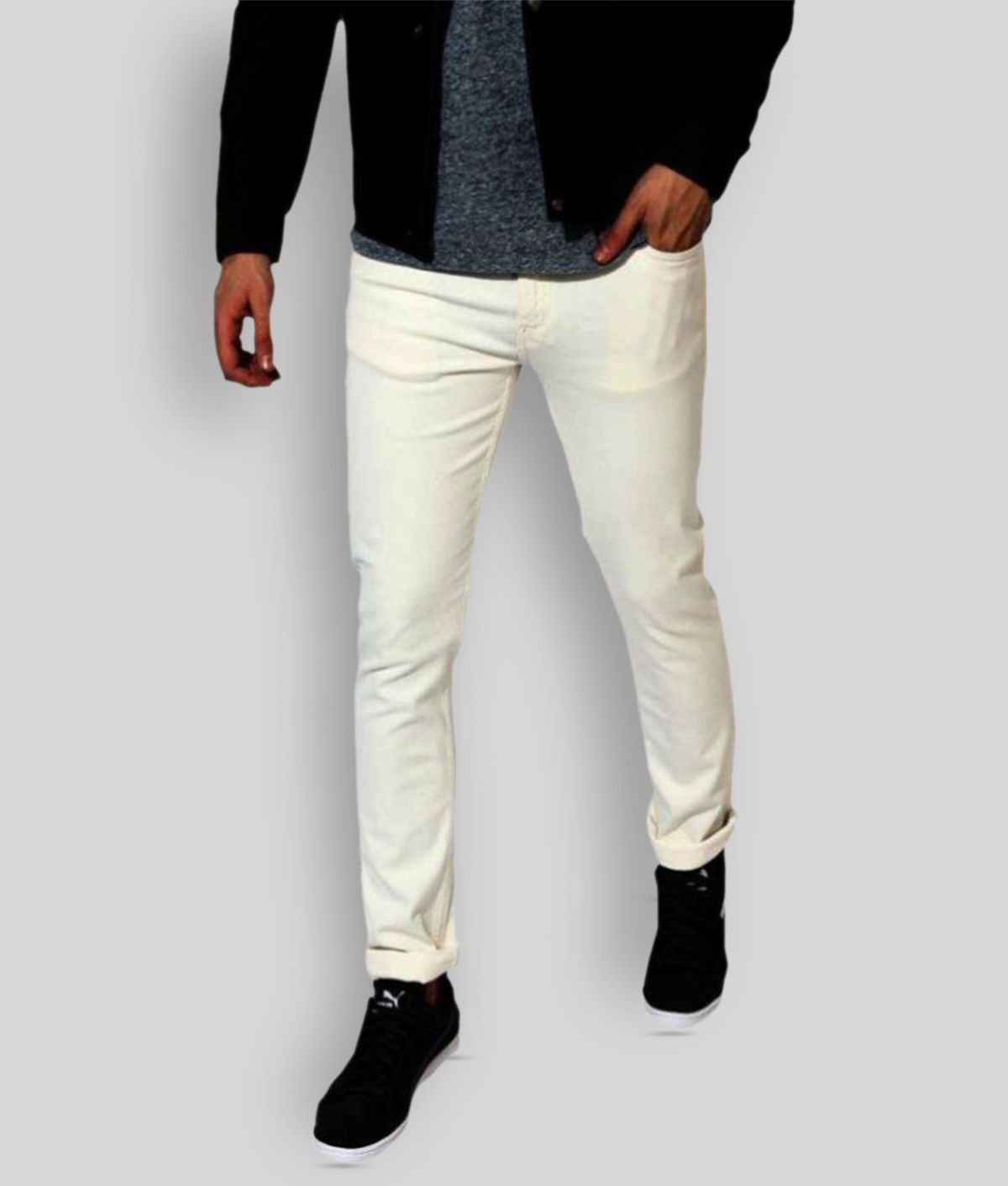     			x20 - White Cotton Blend Slim Fit Men's Jeans ( Pack of 1 )