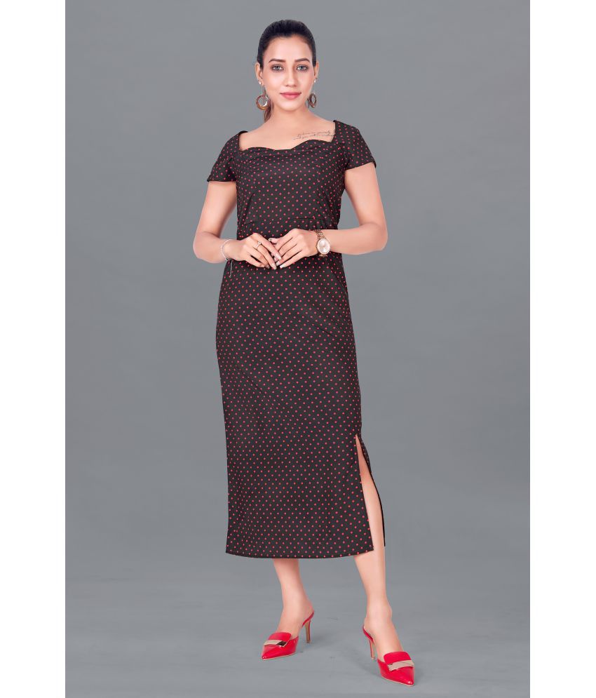     			Fashion Dream - Black Polyester Blend Women's Side Slit Dress ( Pack of 1 )