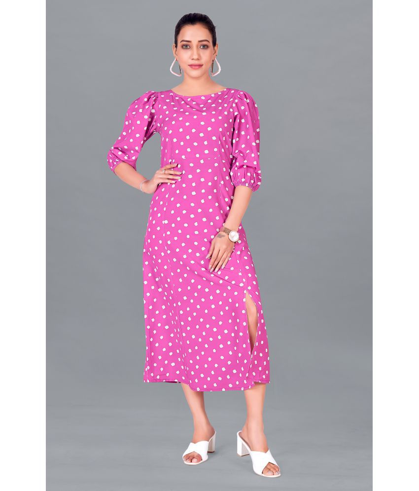     			Fashion Dream - Mauve Polyester Blend Women's Side Slit Dress ( Pack of 1 )