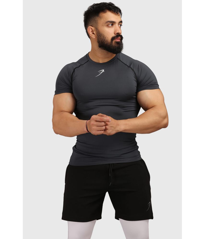     			Fuaark - Grey Polyester Slim Fit Men's Compression T-Shirt ( Pack of 1 )