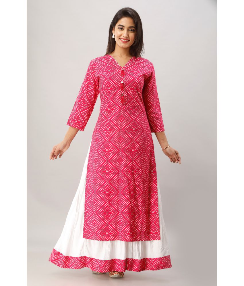     			JAIPUR VASTRA - Pink Straight Rayon Women's Stitched Salwar Suit ( Pack of 1 )