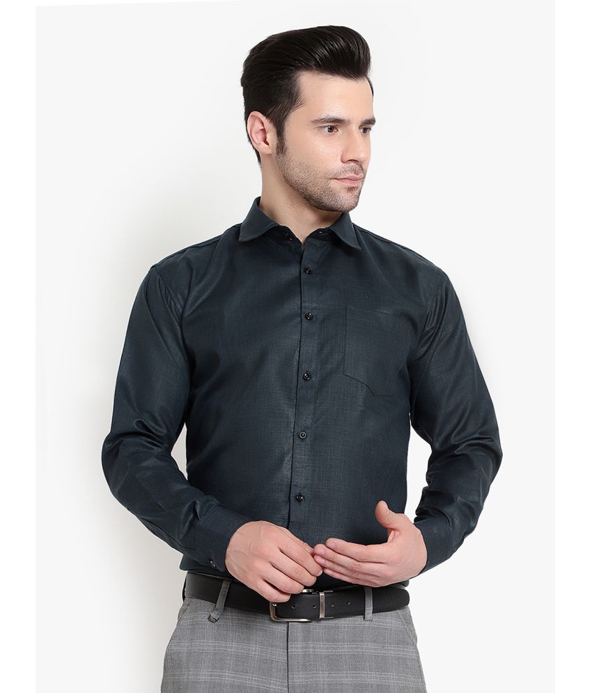     			SREY - Green Polyester Blend Slim Fit Men's Formal Shirt ( Pack of 1 )