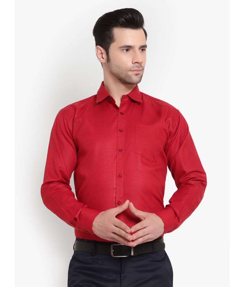     			SREY - Red Polyester Blend Slim Fit Men's Formal Shirt ( Pack of 1 )
