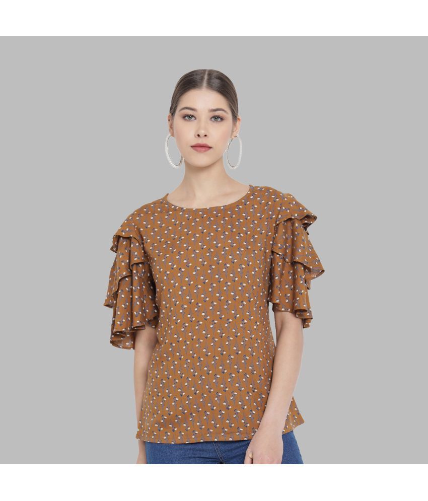     			Yash Gallery - Brown Rayon Women's Regular Top ( Pack of 1 )