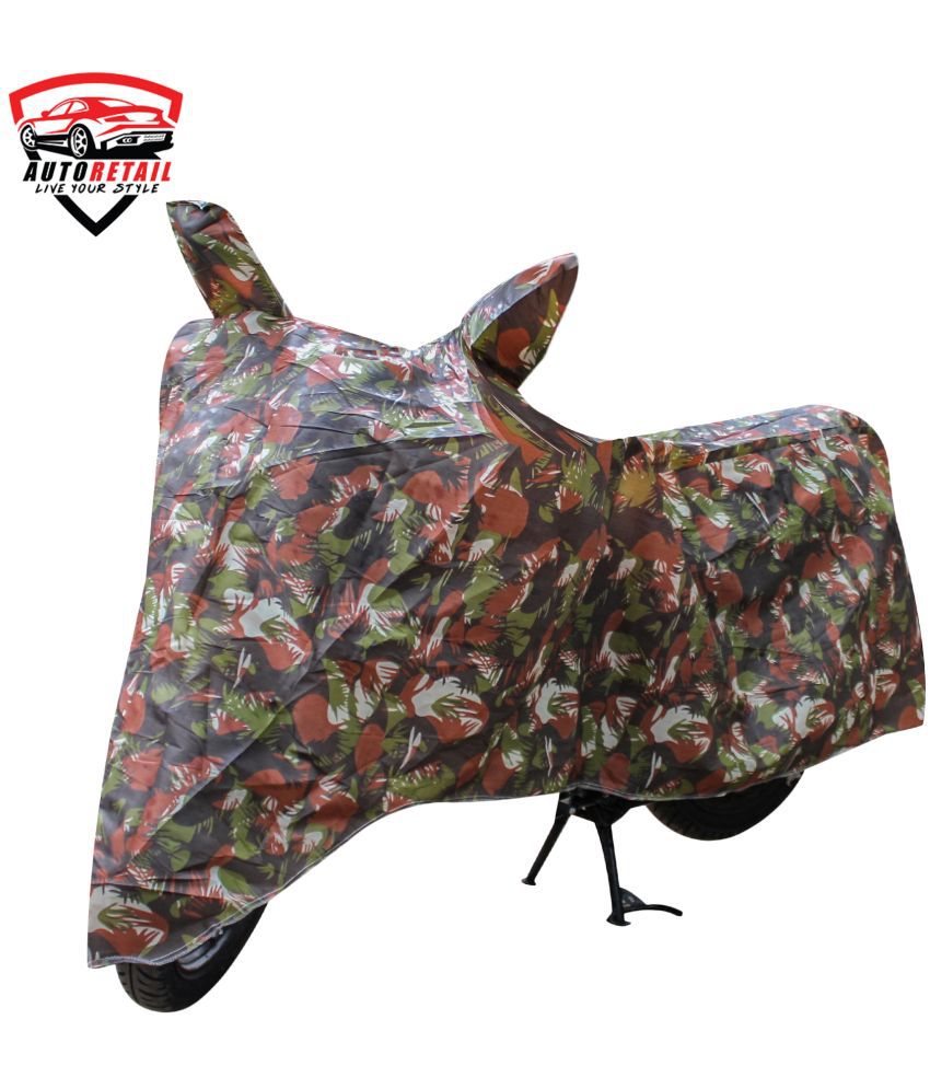     			AutoRetail - Jungle Dust Proof Two Wheeler Polyster Cover With (Mirror Pocket) for Flame SR 125 ( Pack of 1 )