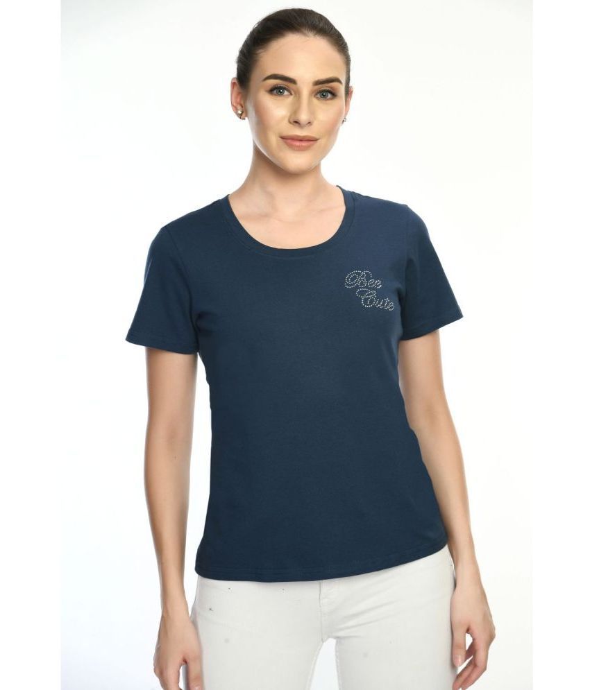     			Eleven - Blue Cotton Regular Fit Women's T-Shirt ( Pack of 1 )