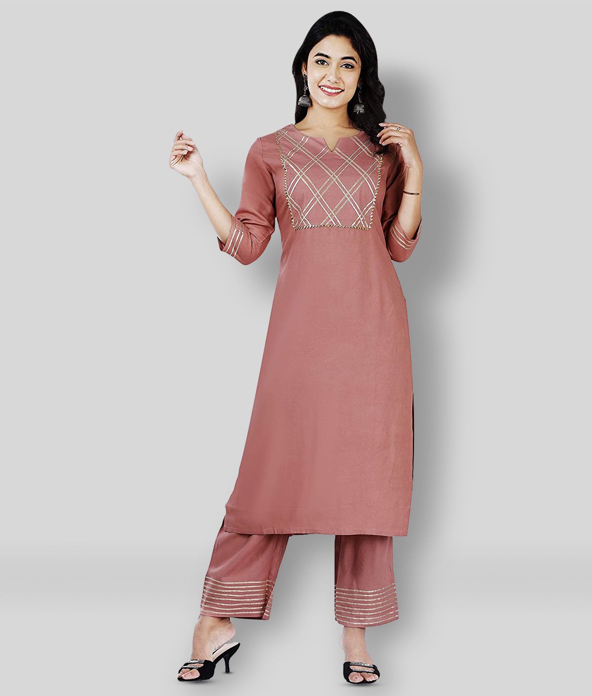     			G4Girl - Mauve Straight Rayon Women's Stitched Salwar Suit ( Pack of 1 )