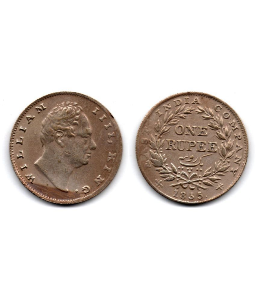    			Nisara Collectibles - British India William IIII King Silver Coin  Denomination One Rupee 1835 Numismatic Coins