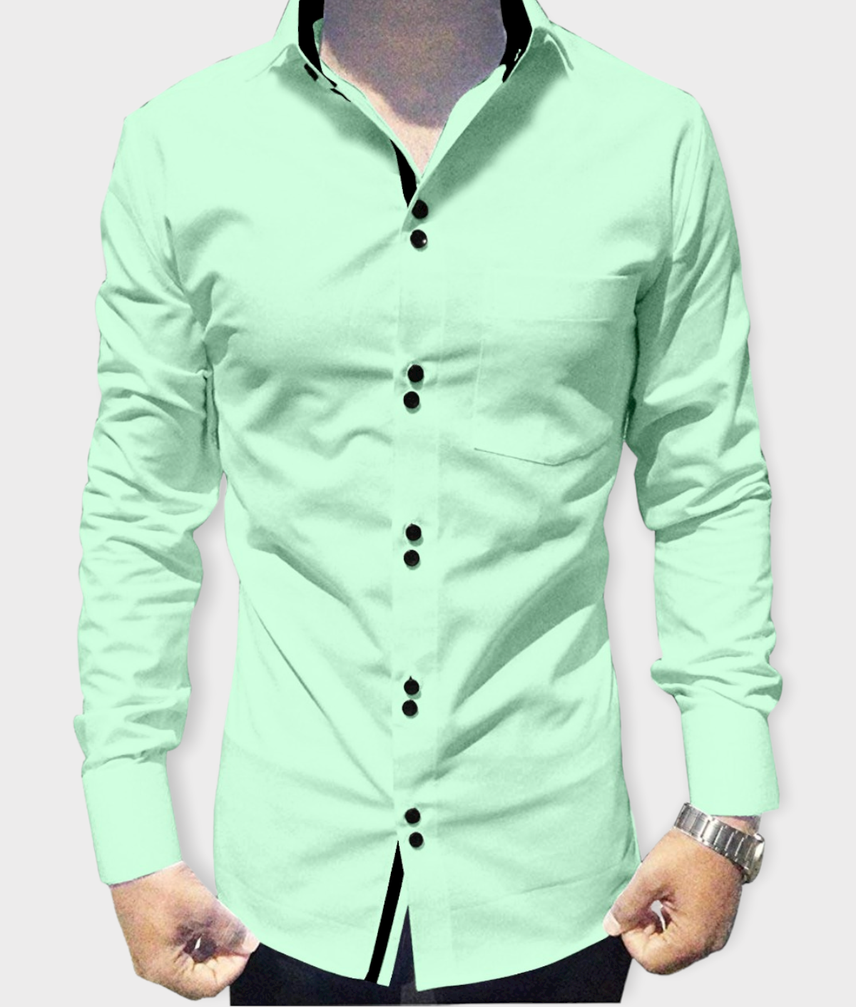     			P&V - Green Cotton Blend Regular Fit Men's Casual Shirt (Pack of 1)