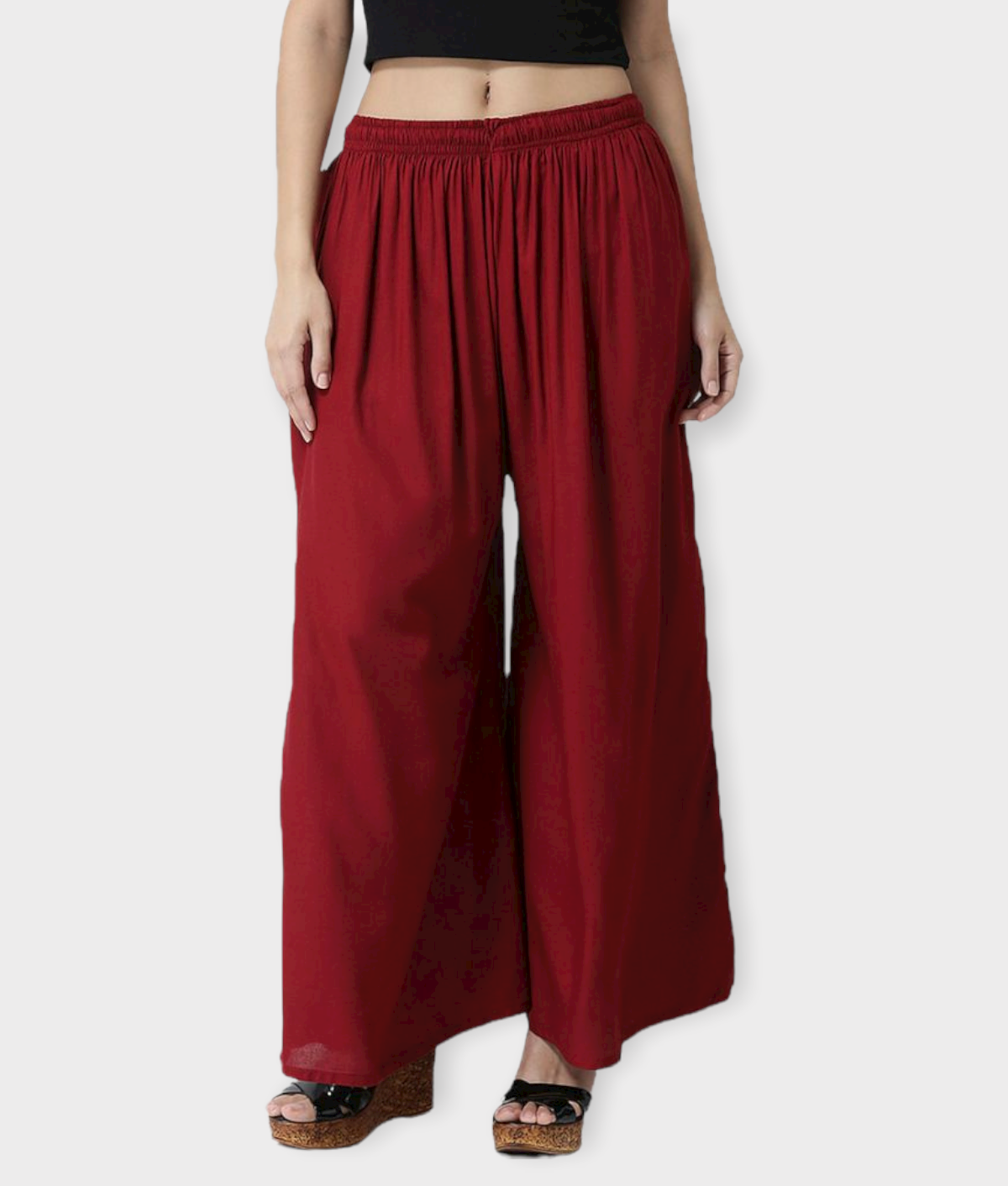     			PT LEGGINGS - Maroon Rayon Wide leg Women's Palazzos ( Pack of 1 )