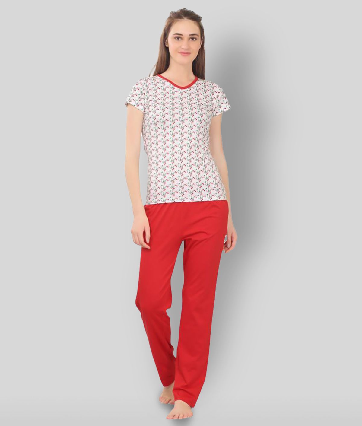    			Zebu - Multicolor Cotton Women's Nightwear Nightsuit Sets ( Pack of 1 )