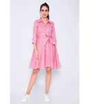 GOD BLESS - Pink Cotton Women's Shirt Dress ( Pack of 1 )