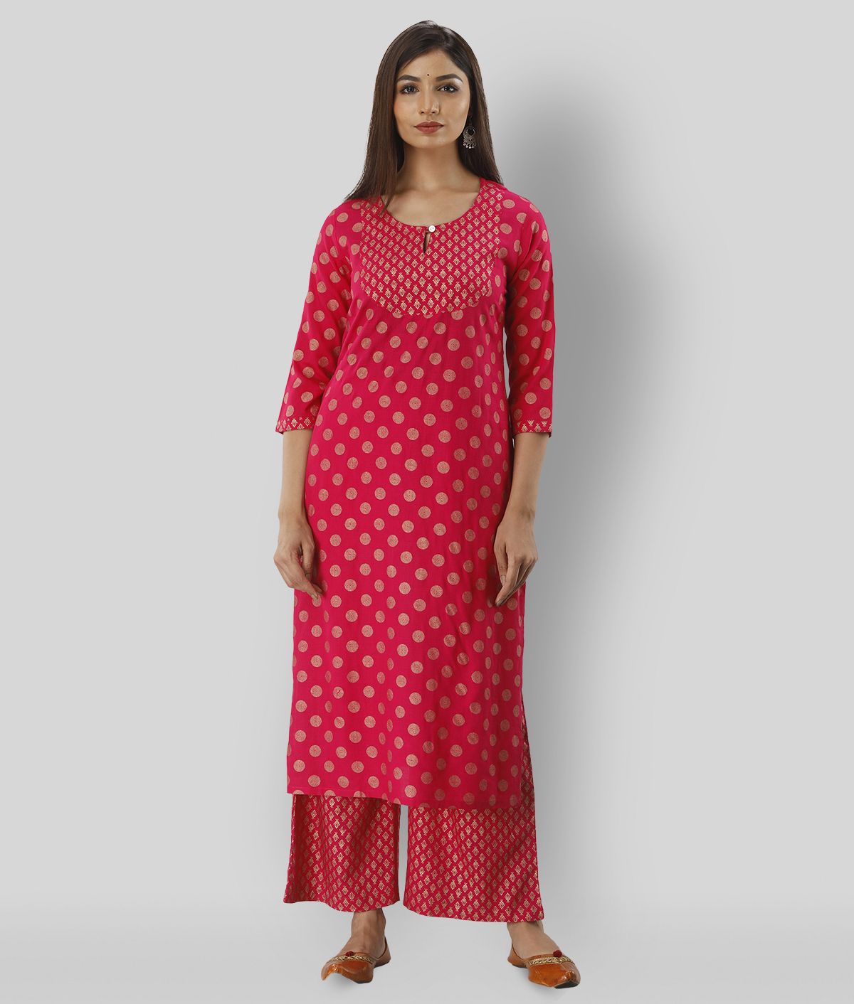     			MAUKA - Pink Straight Rayon Women's Stitched Salwar Suit ( Pack of 1 )