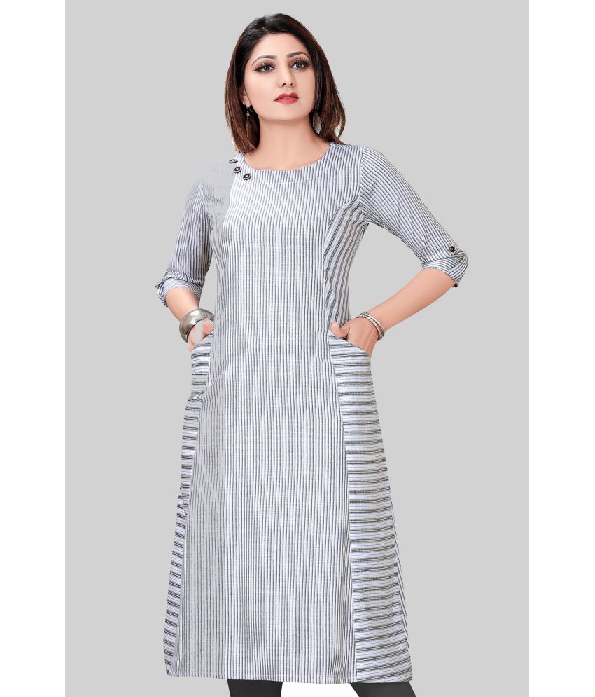     			Meher Impex - Grey Cotton Women's A-line Kurti ( Pack of 1 )