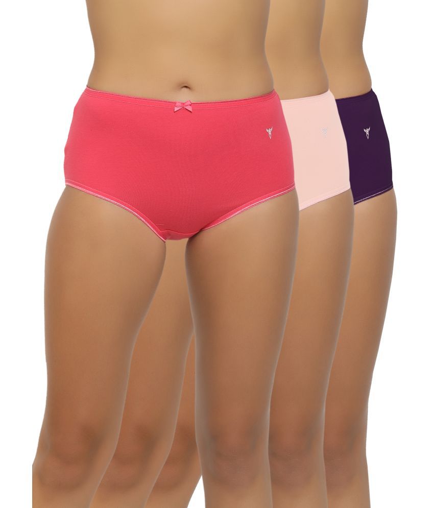     			shyygl - Multicolor Bikini's Panties Cotton Solid Women's Briefs ( Pack of 3 )