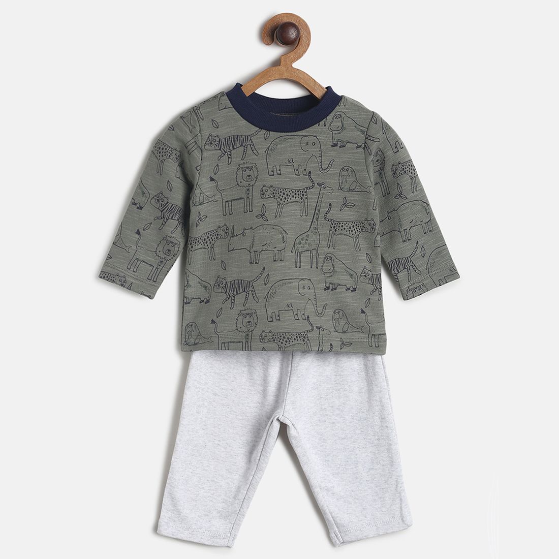     			MINI KLUB - Multicolor Cotton Baby Boy T-Shirt & Trouser ( Pack of 1 )