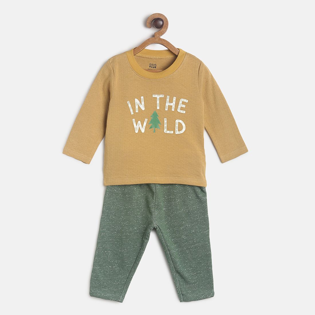     			MINI KLUB - Yellow Cotton Baby Boy T-Shirt & Trouser ( Pack of 1 )