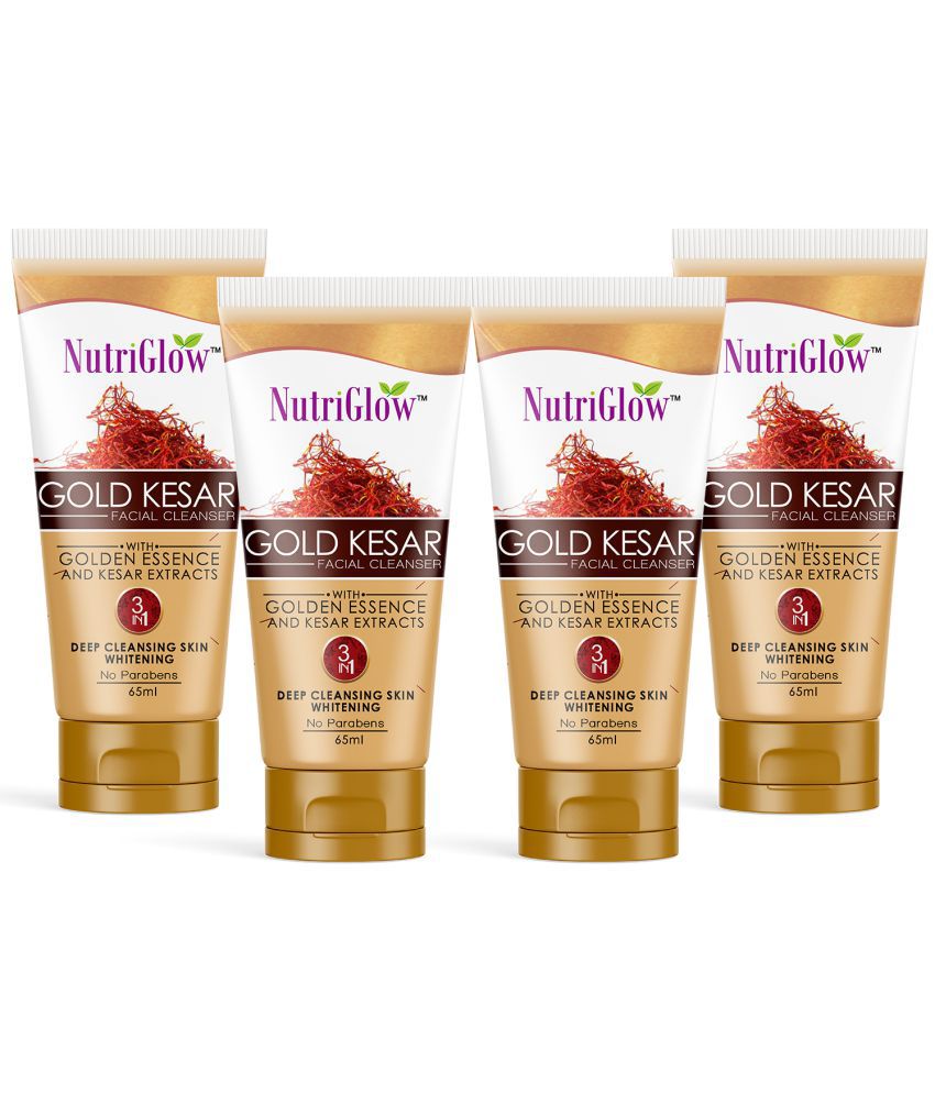     			NutriGlow Gold kesar Face Wash For Deep Cleansing and Radiant Skin, Tan Removal, Face Wash, All Skin Types,65 ml Each, (Pack of 4)