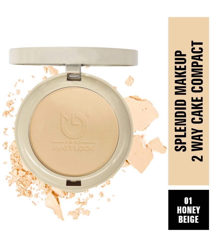     			Mattlook Splendid Makeup 2 Way Cake Pressed Compact Powder, Clear Without Flaws, Honey Beige (20gm)