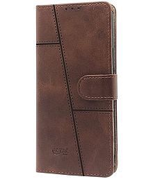 Doyen Creations - Brown Artificial Leather Flip Cover Compatible For Vivo V23 ( Pack of 1 )