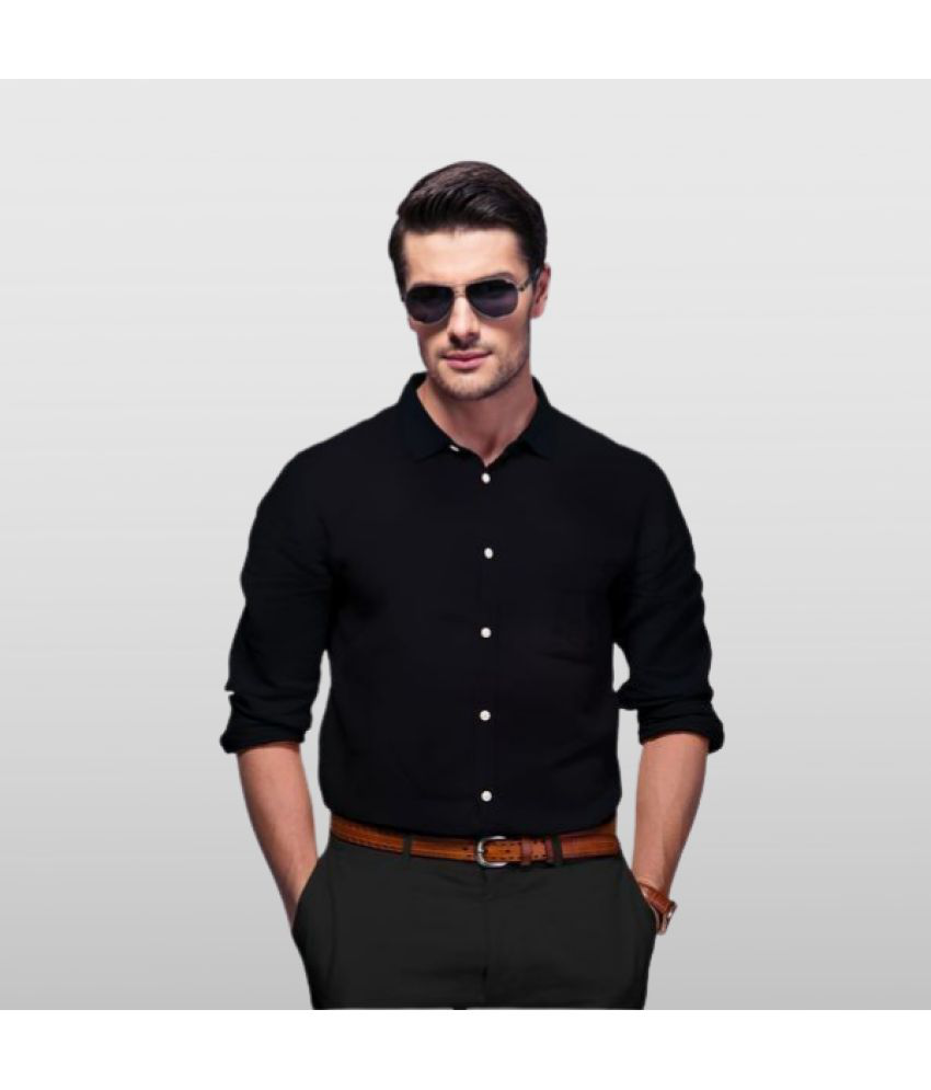     			Alieans - Black Cotton Blend Regular Fit Men's Formal Shirt ( Pack of 1 )