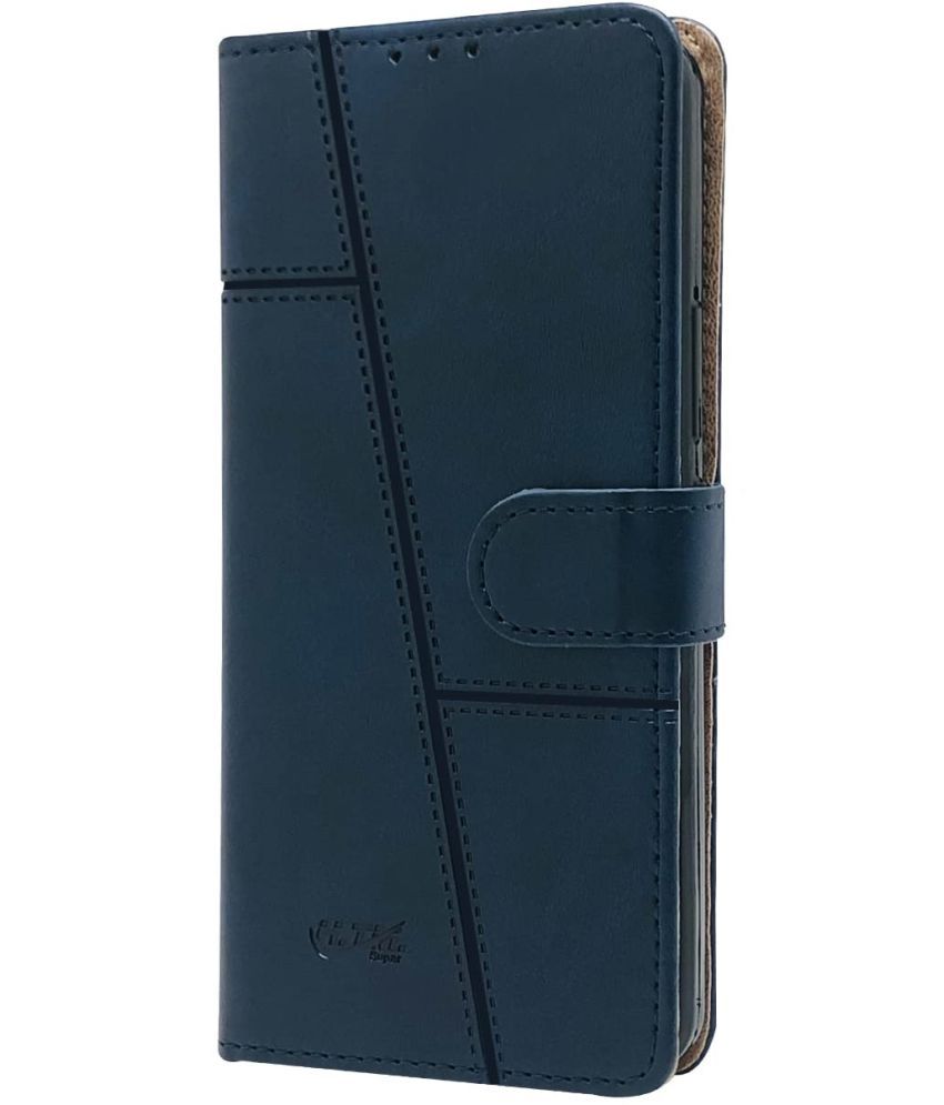     			Doyen Creations - Blue Artificial Leather Flip Cover Compatible For Vivo Y12s ( Pack of 1 )
