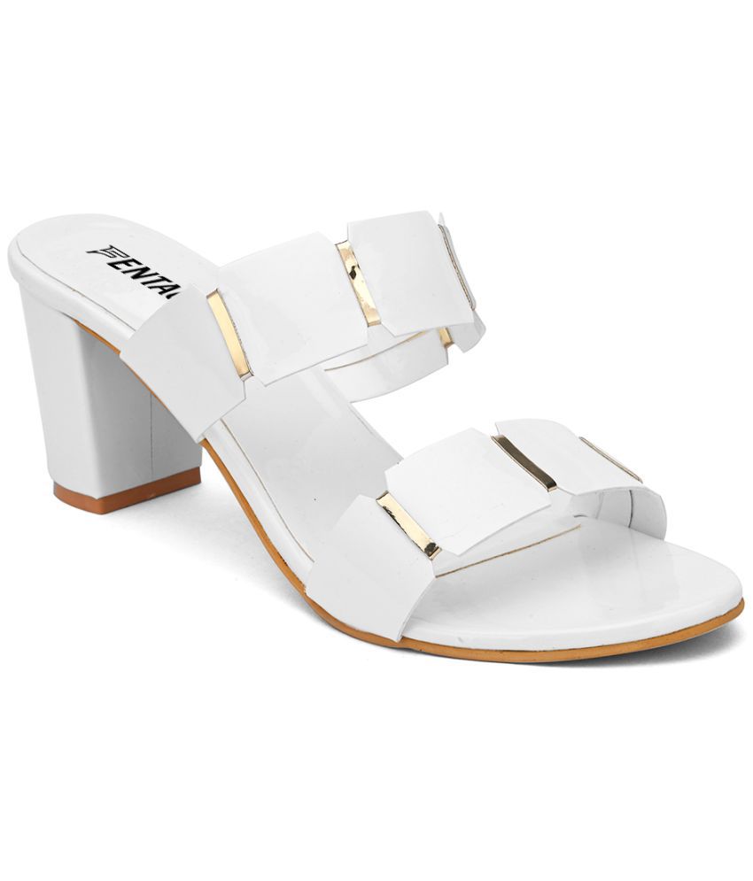 Fentacia - White Women's Slip On Heels