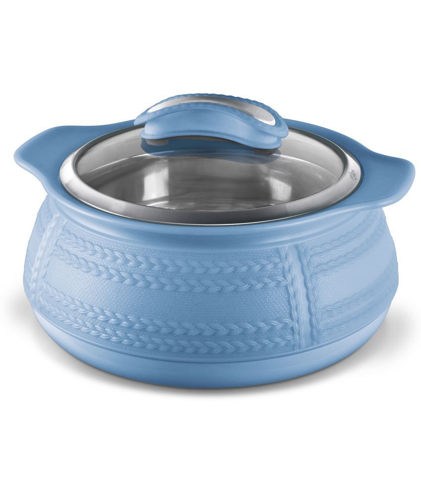     			Milton Weave 1500 Insulated Inner Stainless Steel Casserole with Glass Lid, 1.32 Litres, Blue | BPA Free | Food Grade | Easy to Carry | Easy to Store | Ideal For Chapatti | Roti | Curd Maker