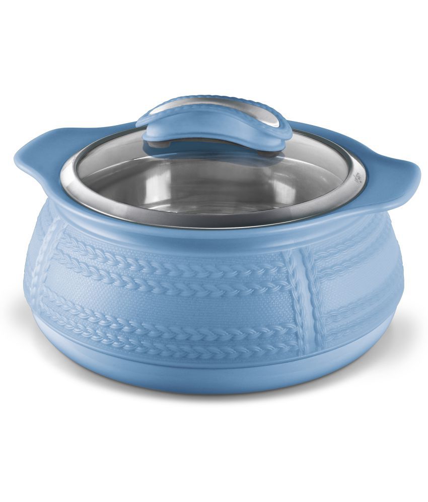     			Milton Weave 1000 Insulated Inner Stainless Steel Casserole with Glass Lid, 780 ml, Blue | BPA Free | Food Grade | Easy to Carry | Easy to Store | Ideal For Chapatti | Roti | Curd Maker