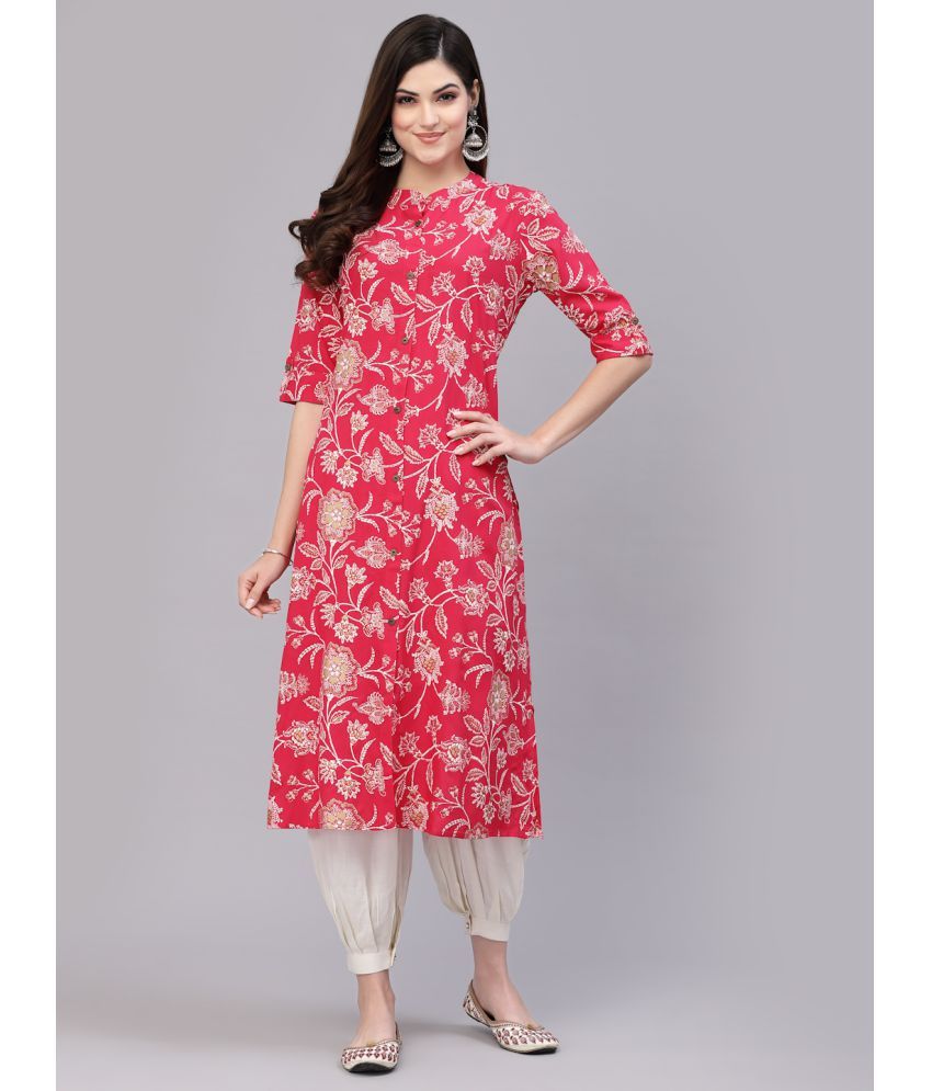     			Stylum - Pink Rayon Women's Front Slit Kurti ( Pack of 1 )