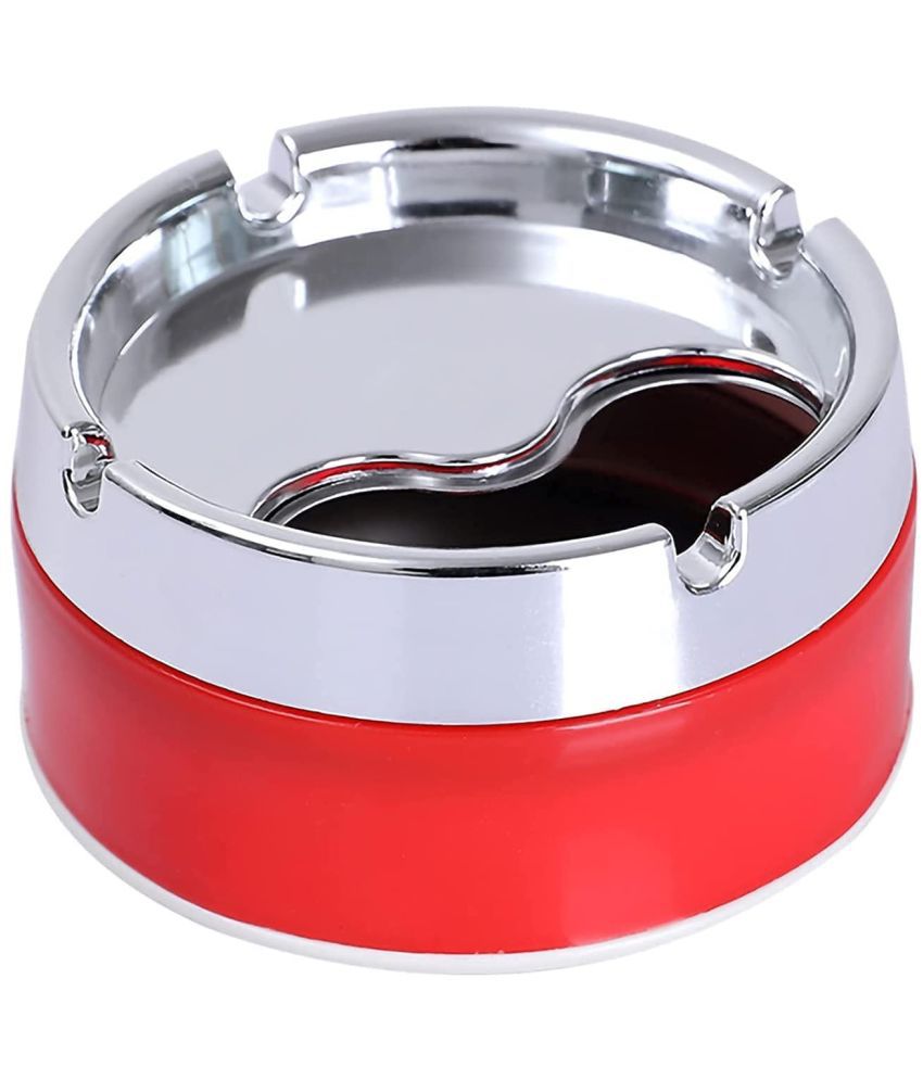     			Ashtray - Plastic chrome Finish Stainless Steel Cigarette Ashtray Smoking for Home, Office and Car