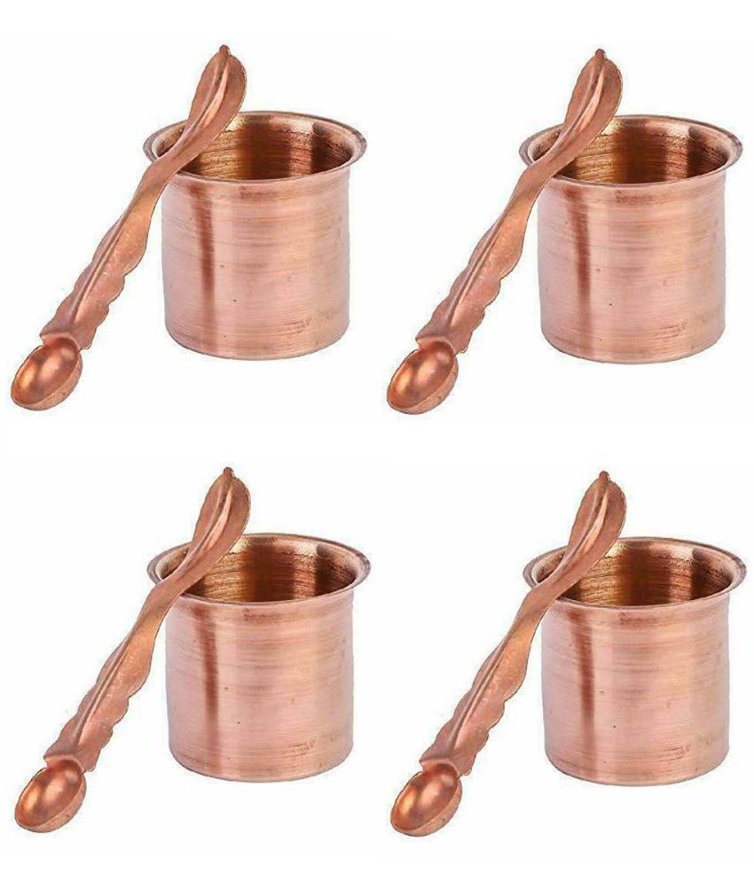     			Spherulemuster - Copper Panchpatra & Pali ( Pack of 4 )