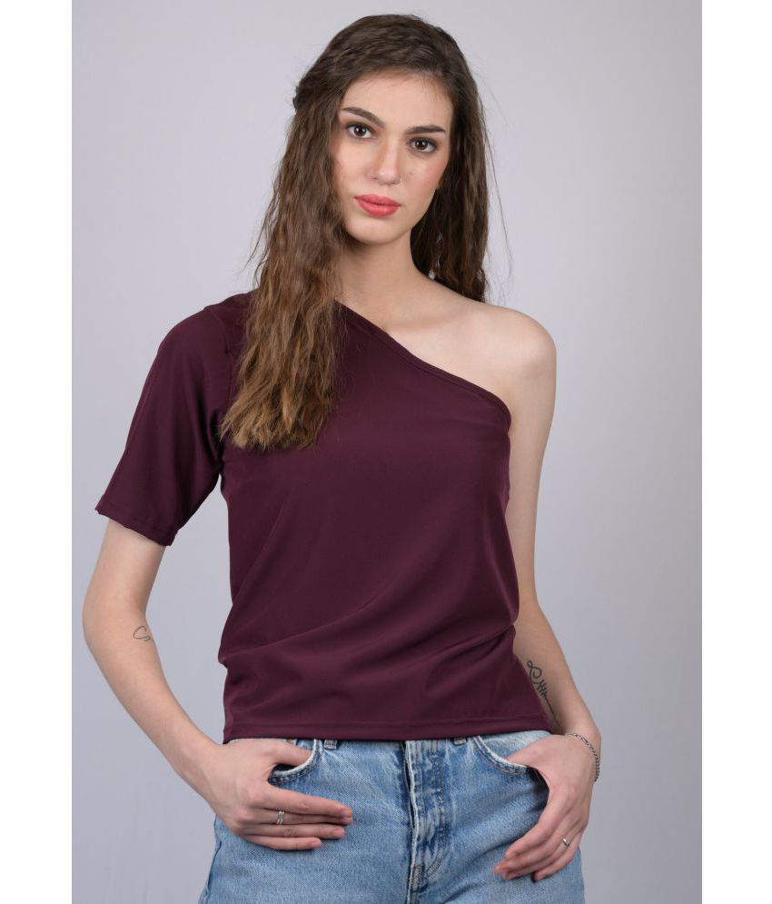     			OWO THE LABEL - Maroon Cotton Blend Women's Regular Top ( Pack of 1 )