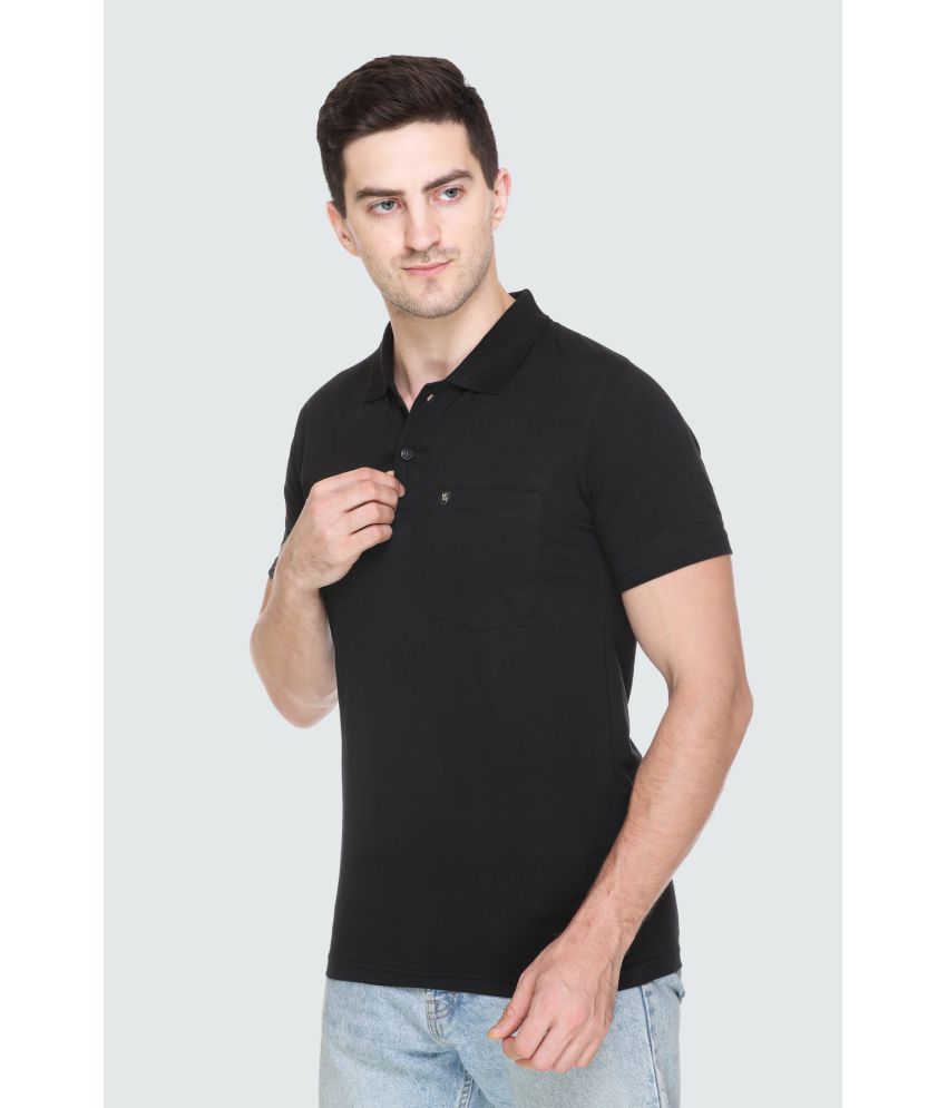     			White Moon - Black Cotton Regular Fit Men's Sports Polo T-Shirt ( Pack of 1 )