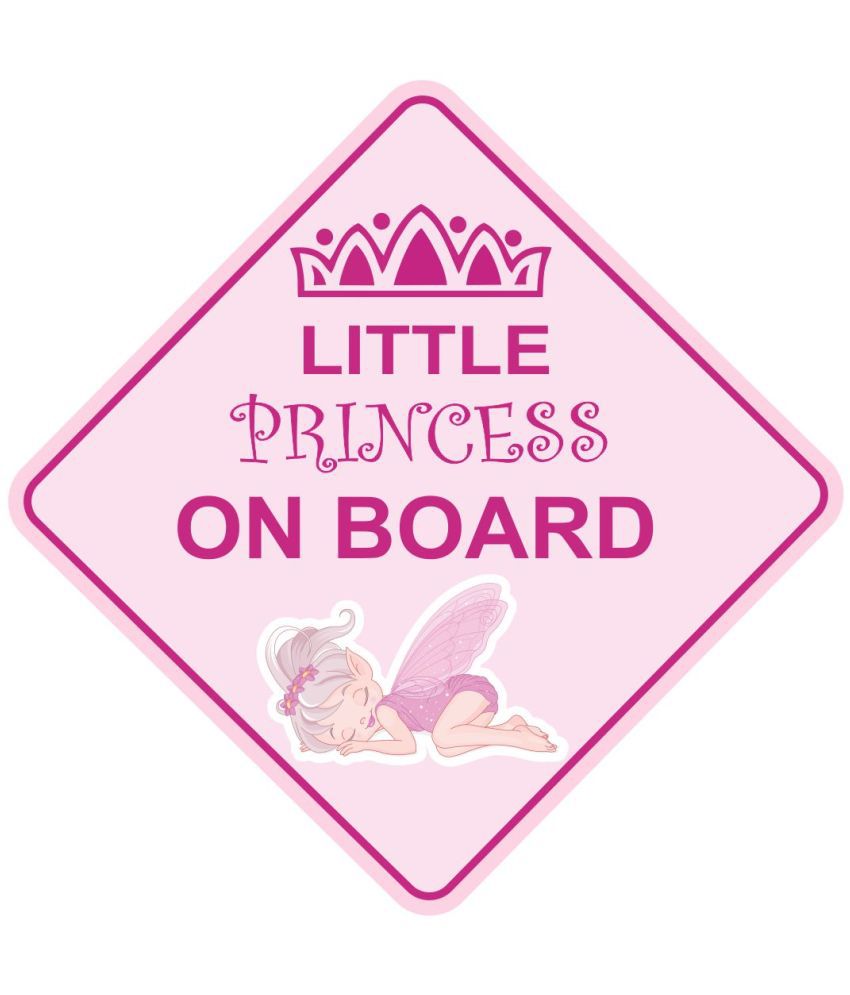     			Asmi Collection Self Adhesive Vinyl Little Princess on Board Car Sticker ( 20 x 20 cms )