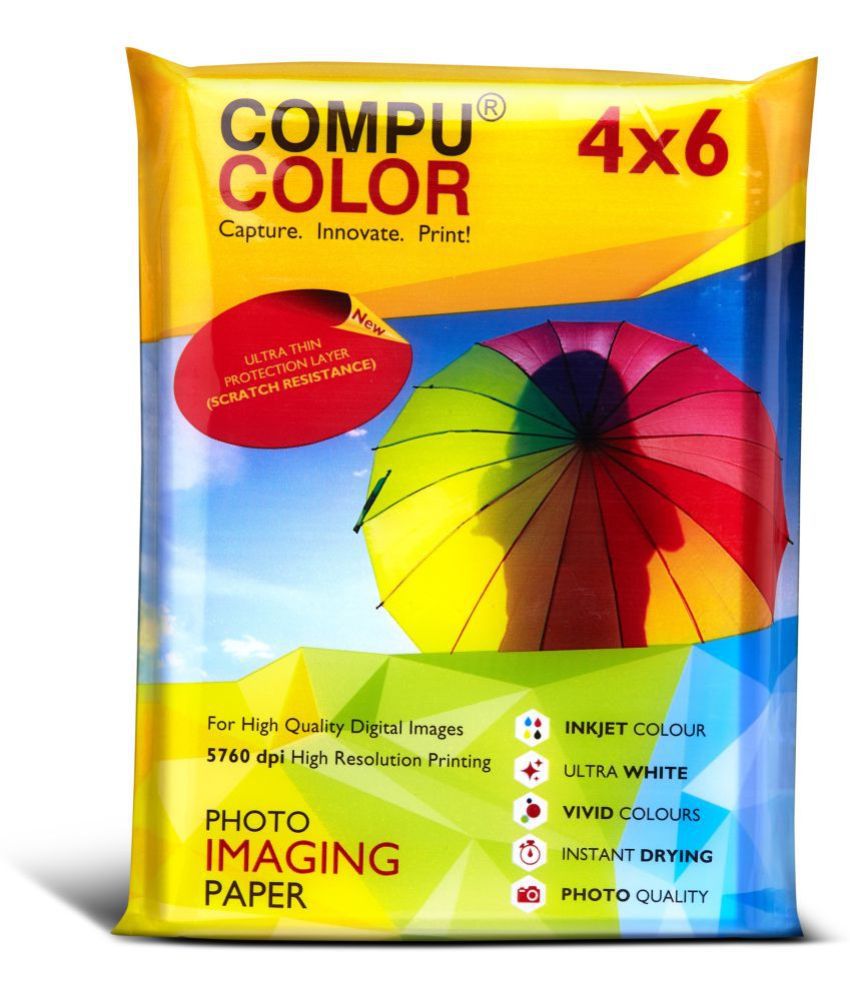     			COMPUCOLOR RESIN COATED ULTRA Glossy Photo Paper 250 GSM (4x6 inches, 50 sheets)