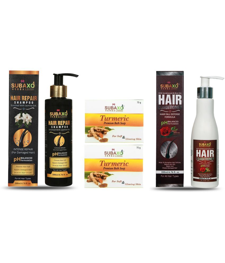     			Herbal Hair Repair Shampoo |Prevents Hair Fall| 200 Ml & Turmeric Soap 2 Pc, Each 75 G & Hair Conditioner |Silicon Free| 200 Ml