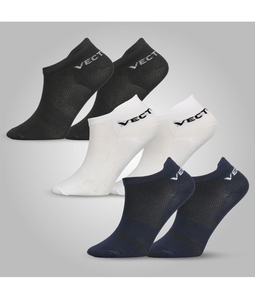     			Zooper Socks Men & Women Solid Ankle Length Navy Blue, Black, White