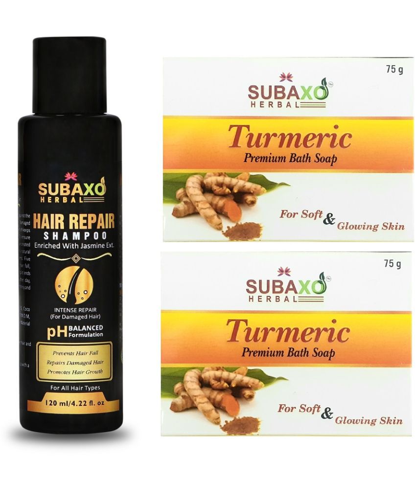     			Herbal Hair Repair Shampoo | Repair Damage Hair & Promotes Hair Growth ( 120ml )& Haldi /Turmeric Soap 2 Pc Each 75 G