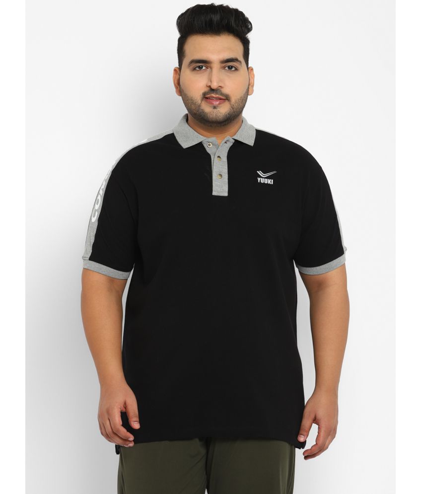     			YUUKI - Black Cotton Oversized Fit Men's Sports Polo T-Shirt ( Pack of 1 )