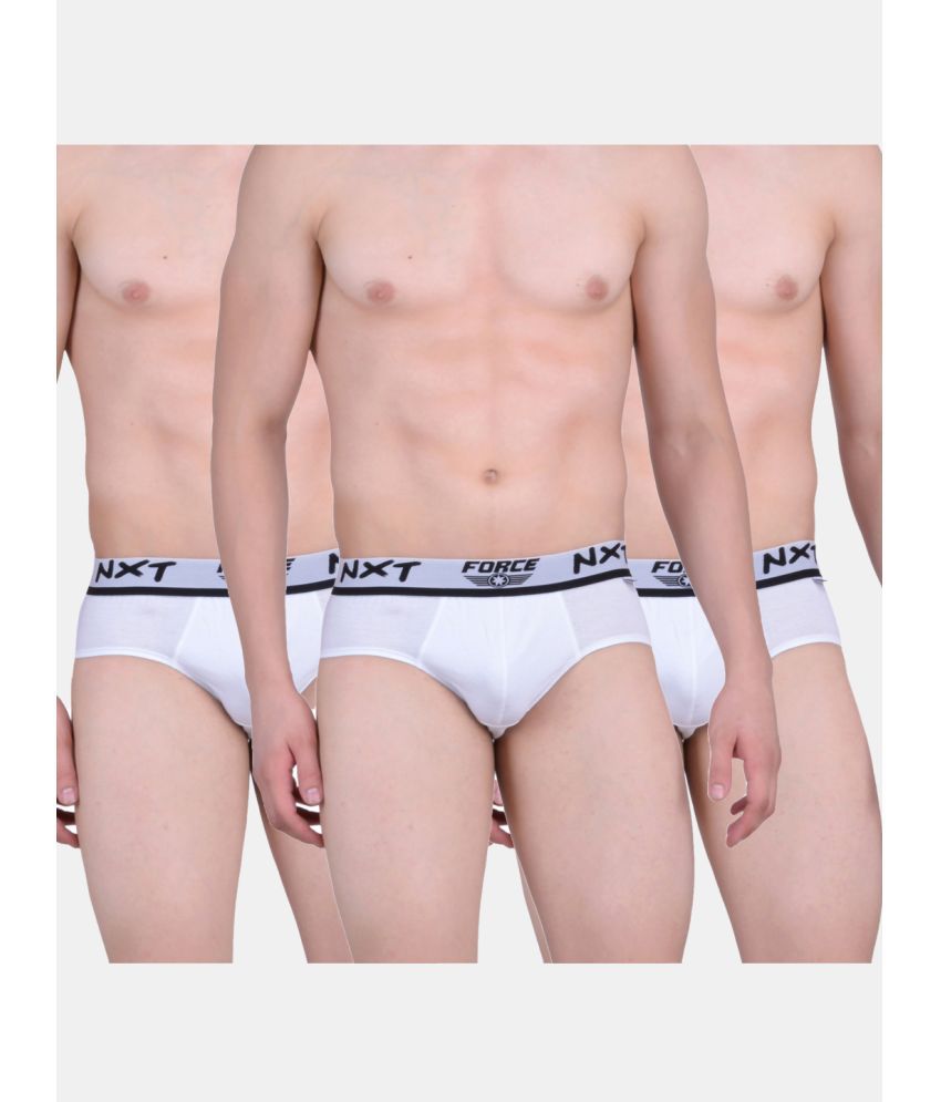     			Force NXT - White Cotton Men's Briefs ( Pack of 3 )