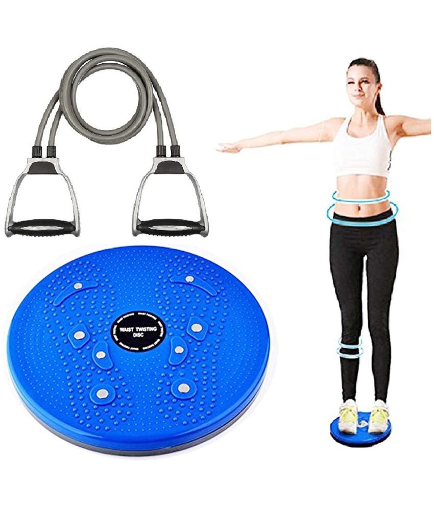     			HORSE FIT Tummy Twister and Resistance Band (2IN1 Combo Pack) Fitness Exercise Gym Accessories Full Body Stretching Strength Abdominal Core and Chest Abs Exercise Equipment,Multicolour,One Size(Fat Cutter)