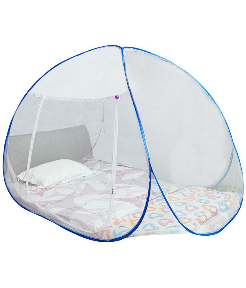     			Silver Shine - Blue Cotton Foldable Mosquito Net ( Pack of 1 )