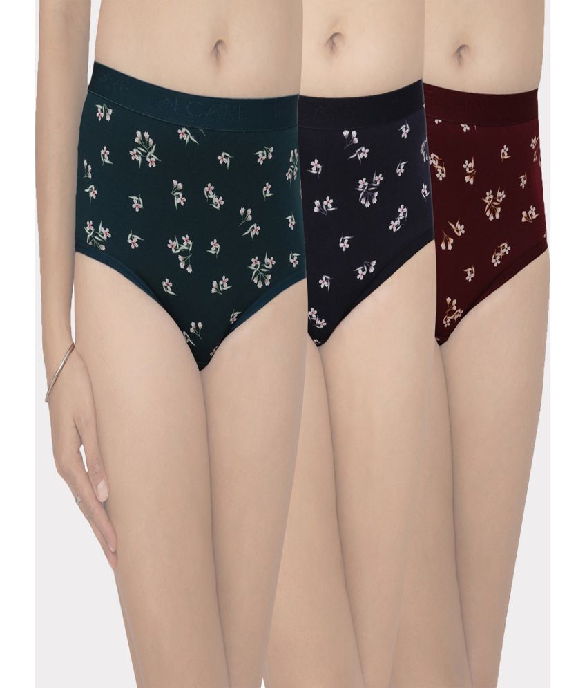     			IN CARE LINGERIE - Multicolor Cotton Printed Women's Hipster ( Pack of 3 )