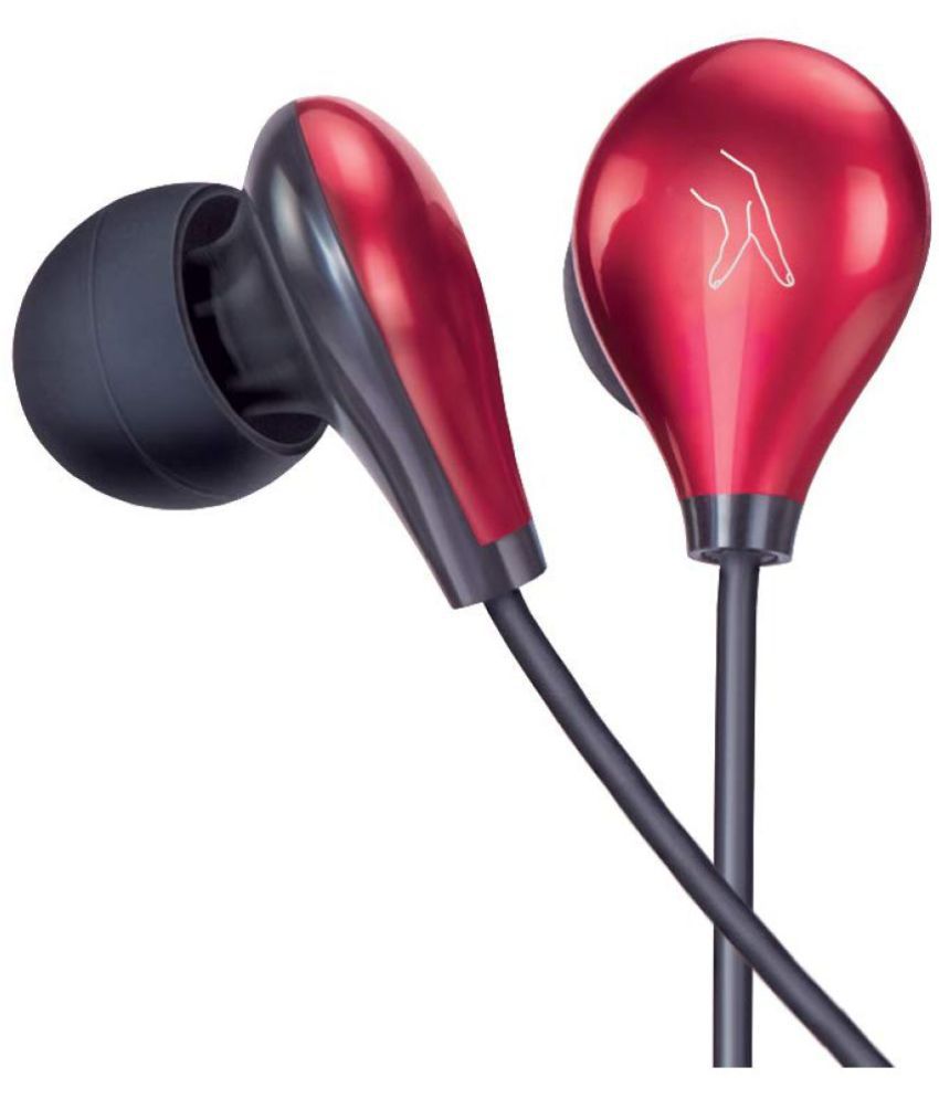     			FINGERS Droplets - Piano Red In Ear Wired With Mic Headphones/Earphones Red