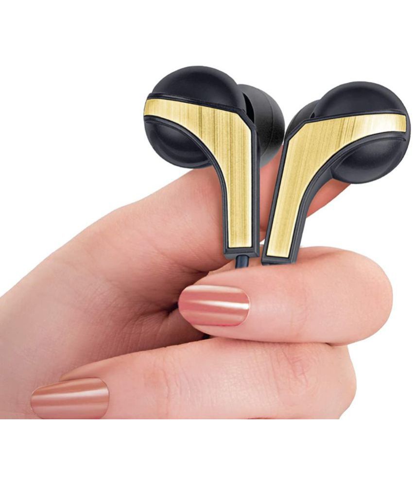     			FINGERS SoundBoomerang - Ink Black  + Gold In Ear Wired With Mic Headphones/Earphones Black