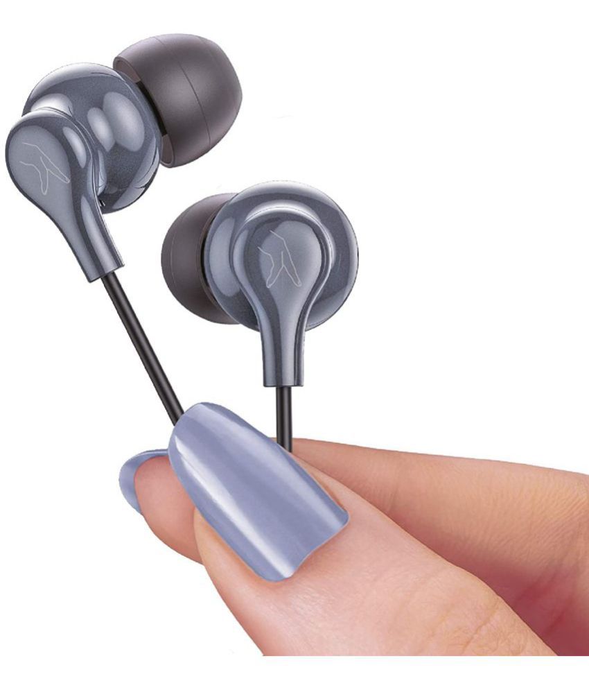     			FINGERS SoundBoss -  Dark Silver In Ear Wired With Mic Headphones/Earphones Silver