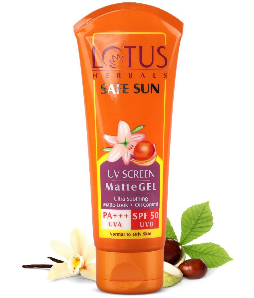     			Lotus Herbals Safe Sun Uv Screen Matte Gel Spf 50, Matte gel, no white cast, PA+++, 30 g