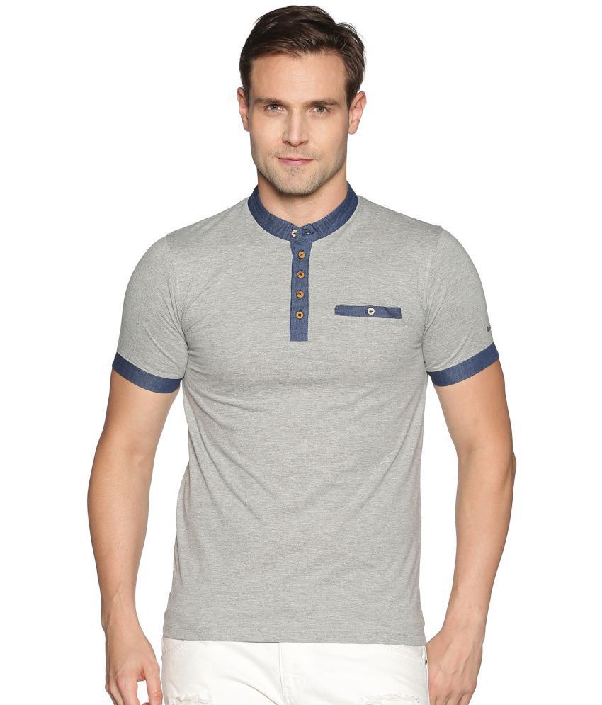     			Dollar Athleisure - Grey Cotton Regular Fit Men's T-Shirt ( Pack of 1 )